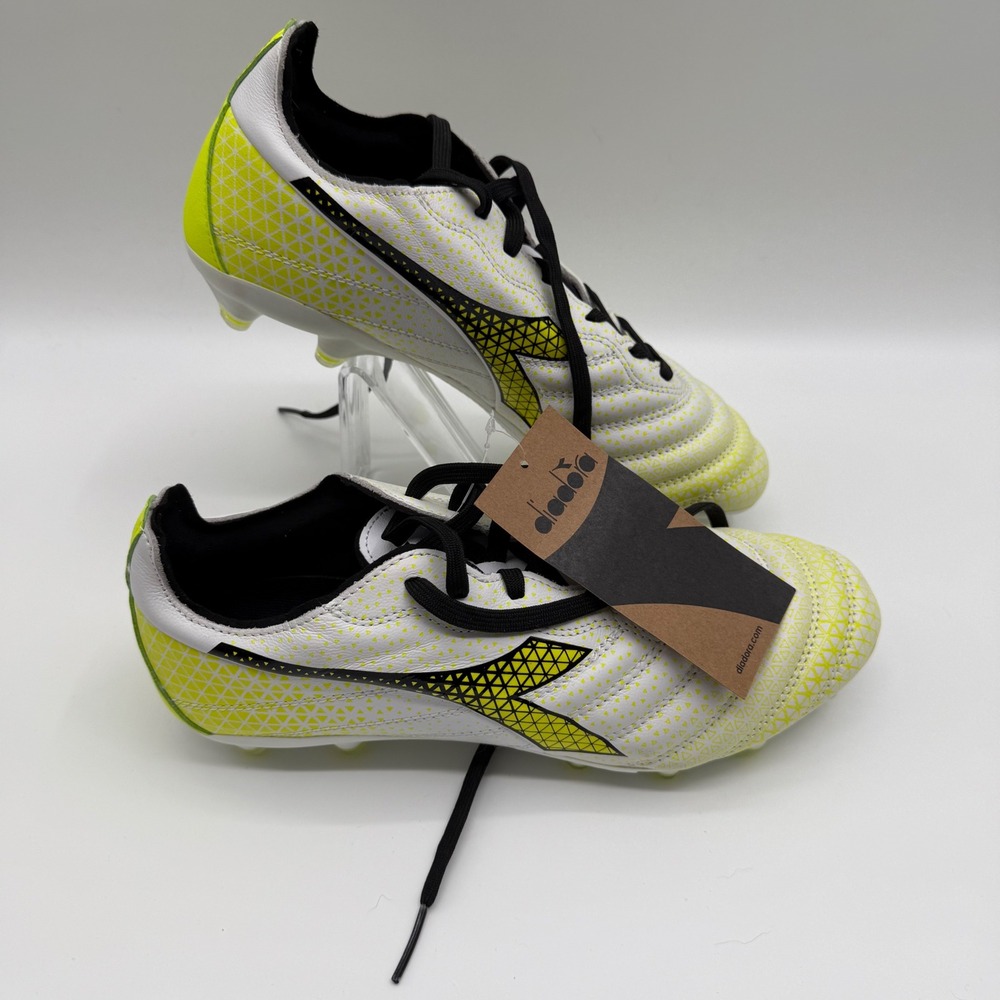 Diadora Brasil Elite 2‎ Tech ITA LPX Soccer Cleats - White/Yellow Size 7.5